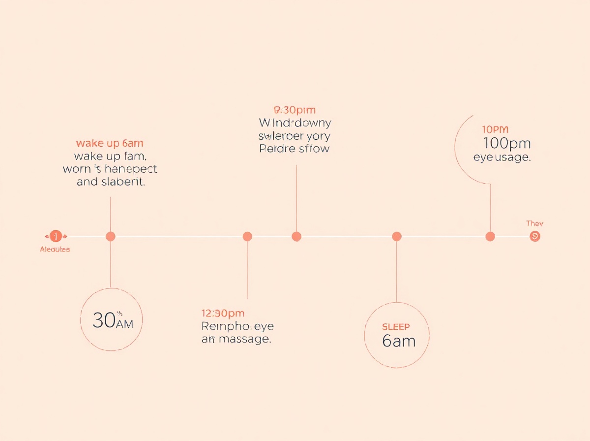24-hour timeline infographic: wake up 6am → work → 9:30pm wind down → 10pm Renph