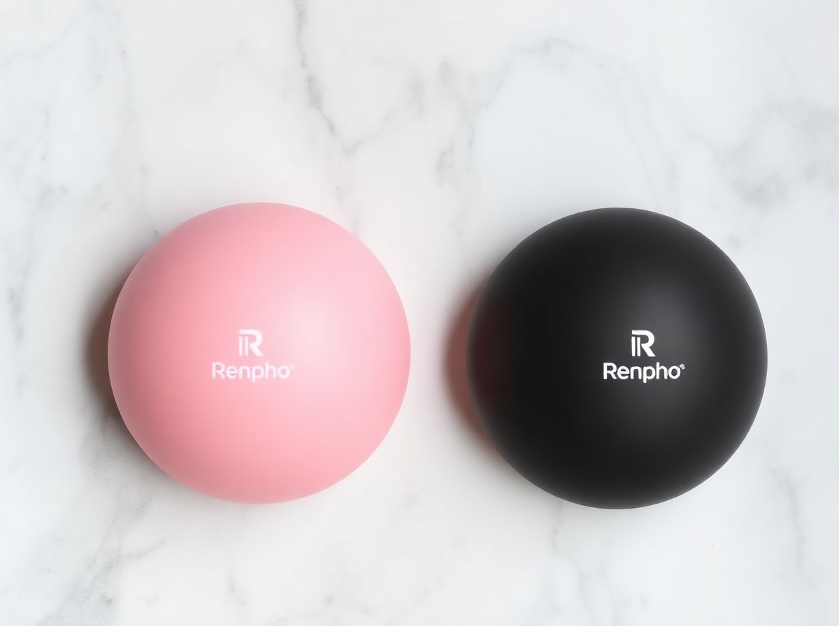 Renpho Eyeris 3 pink on white marble, overhead lighting. Pink soft matte finish